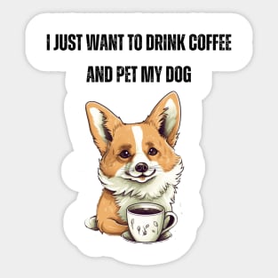 Coffee and Dog Love - Cute Dog Owner Design Sticker